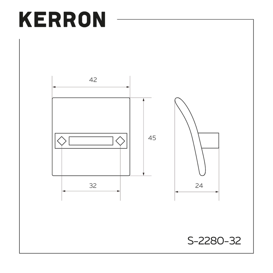 Ручка-скоба KERRON 32мм матовый хром, предпросмотр