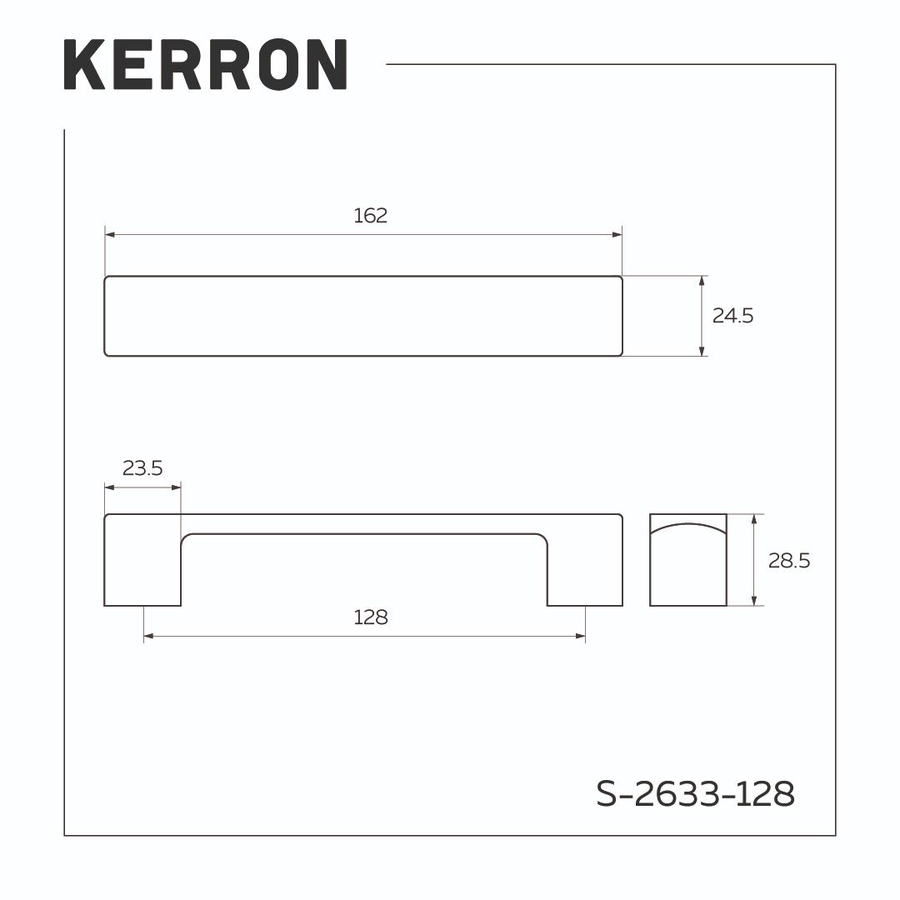 Ручка-скоба KERRON 128мм матовый черный, превью