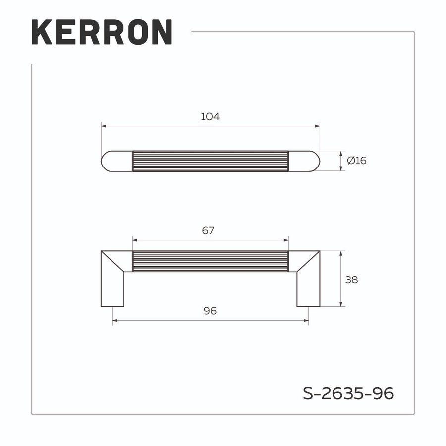 Ручка-скоба KERRON 96мм графит, превью