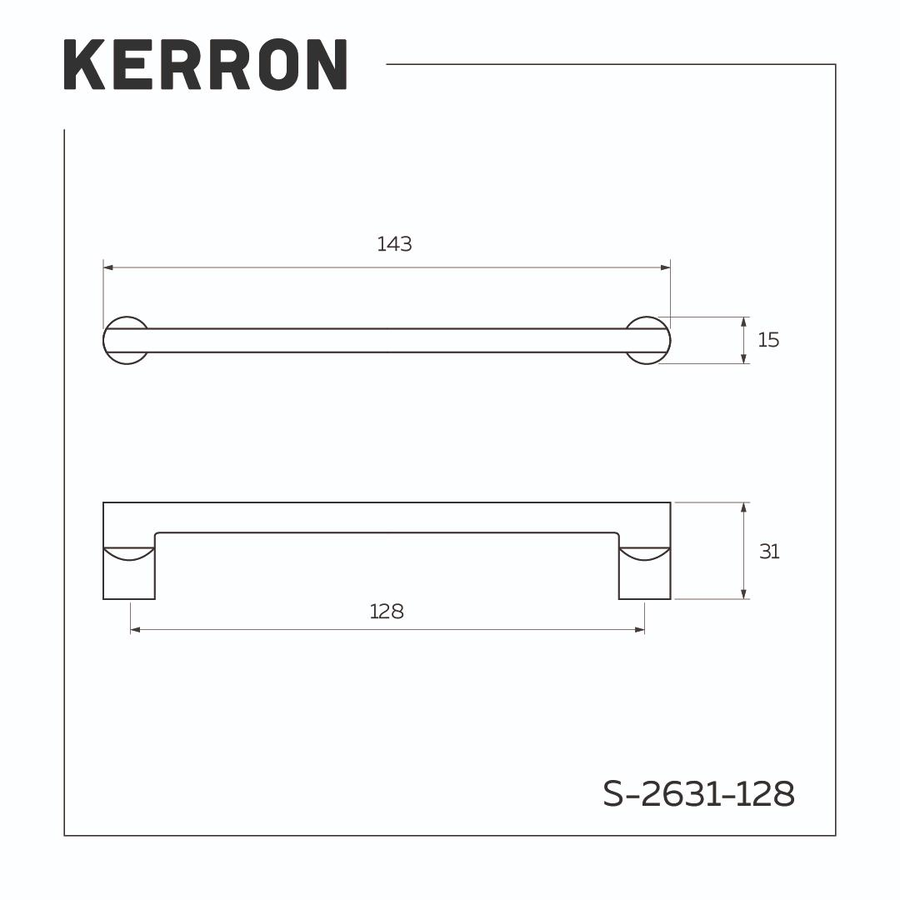 Ручка-скоба KERRON 128мм черный хром, предпросмотр