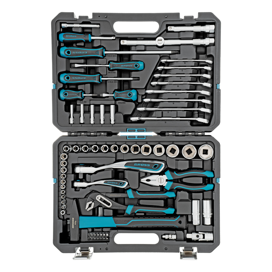 Набор инструментов GROSS 1/4", 1/2", CrV, 120 зубьев, 76 предметов, предпросмотр