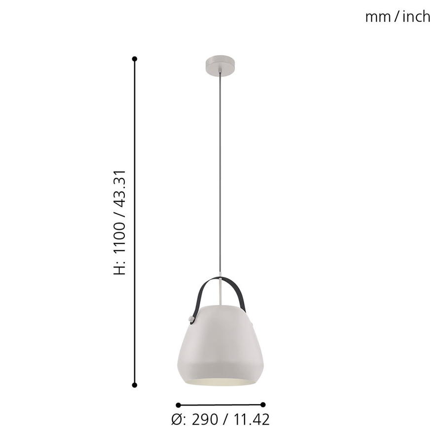 Светильник EGLO Подвесной потолочный BEDNALL, 1x60W(E27), серый, черный, предпросмотр