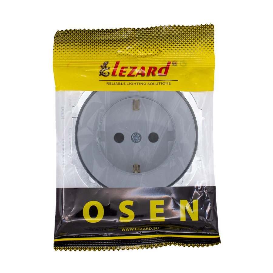 Розетка LEZARD с/з с крышкой ПБТ белая, превью