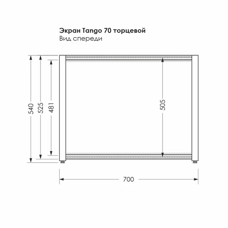 Экран под ванну MELODIA DELLA VITA Танго 70 белый торцевой MBST7001, предпросмотр